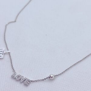 Nadri Silver tone Pave crystal "LOVE" necklace NWT